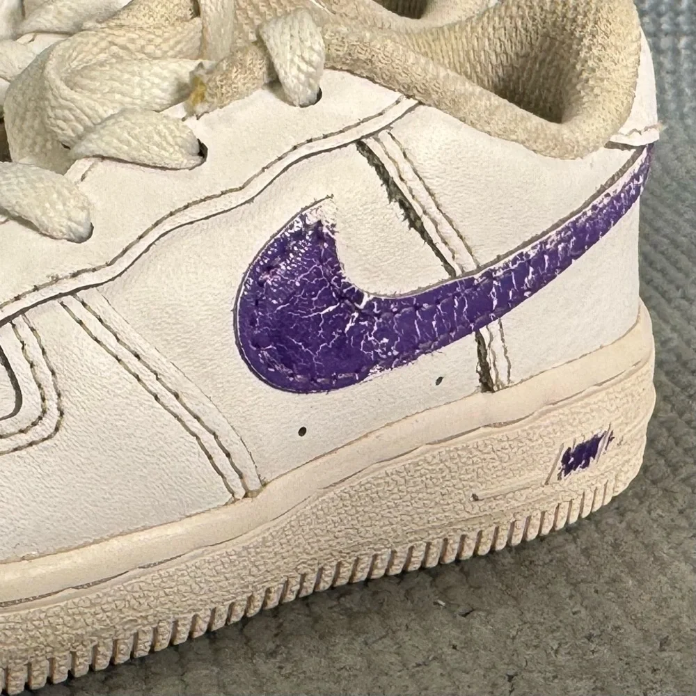 Nike‎ Air Force 1 LE 'Triple White Purple’ Shoes Toddler Size 6C